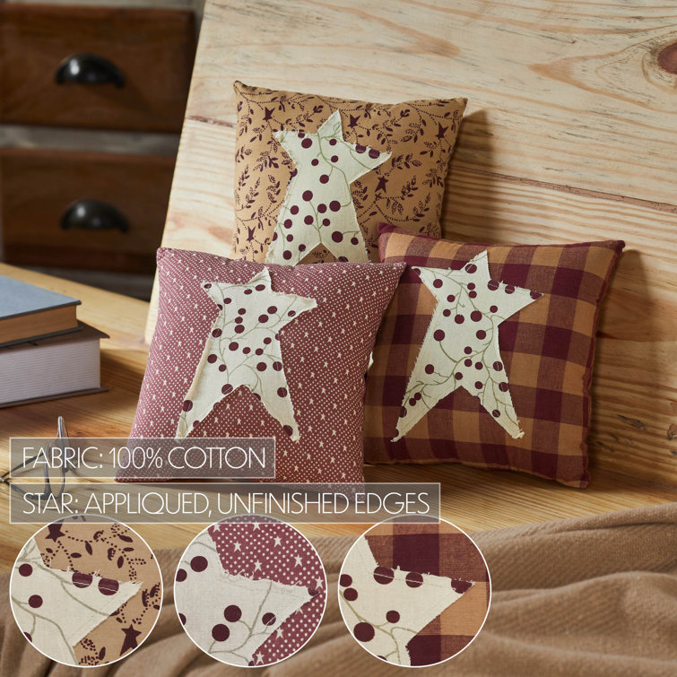 Pip Vinestar Burgundy Cotton Square Throw Pillow Set
