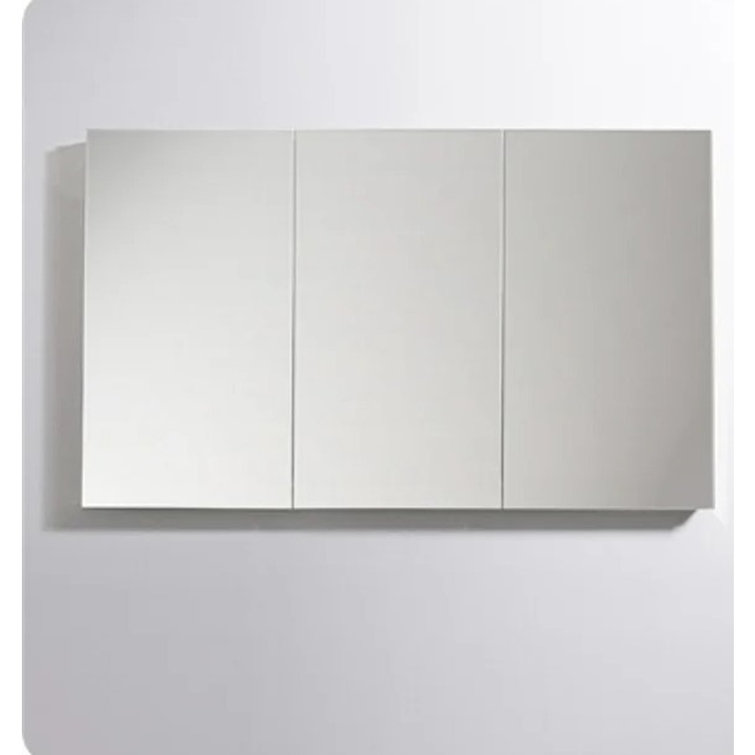 Modern 59" Wide Frameless Rectangular Bathroom Medicine Cabinet with Mirrored Finish