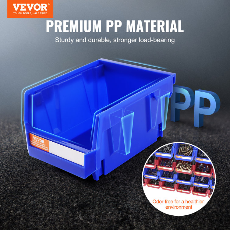 VEVOR Blue and Red Stackable Plastic Storage Bins 24-Pack