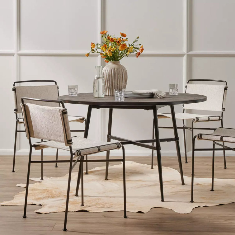 Avant Natural 20'' White Faux Leather and Metal Side Chair