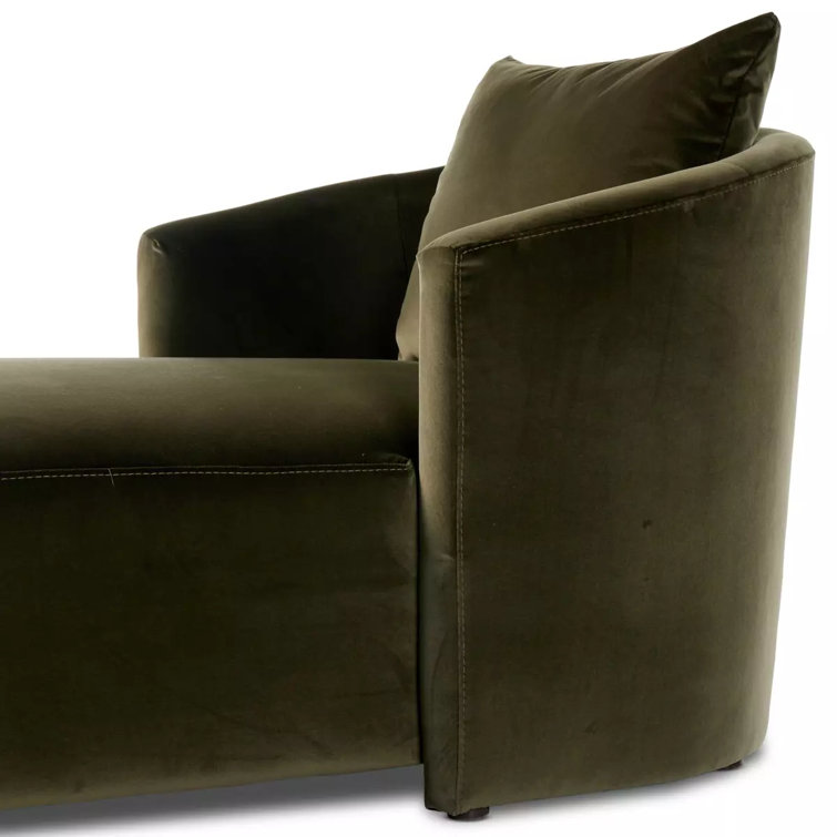 Surrey Olive Green Cotton and Polyester Swivel Chaise Lounge