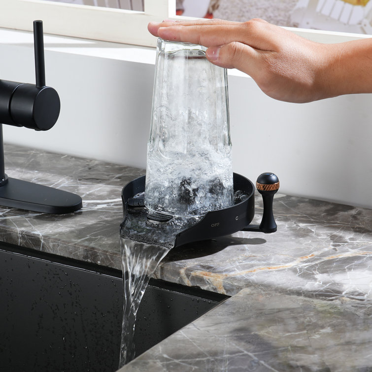 Matte Black Stainless Steel Kitchen Sink Glass Rinser