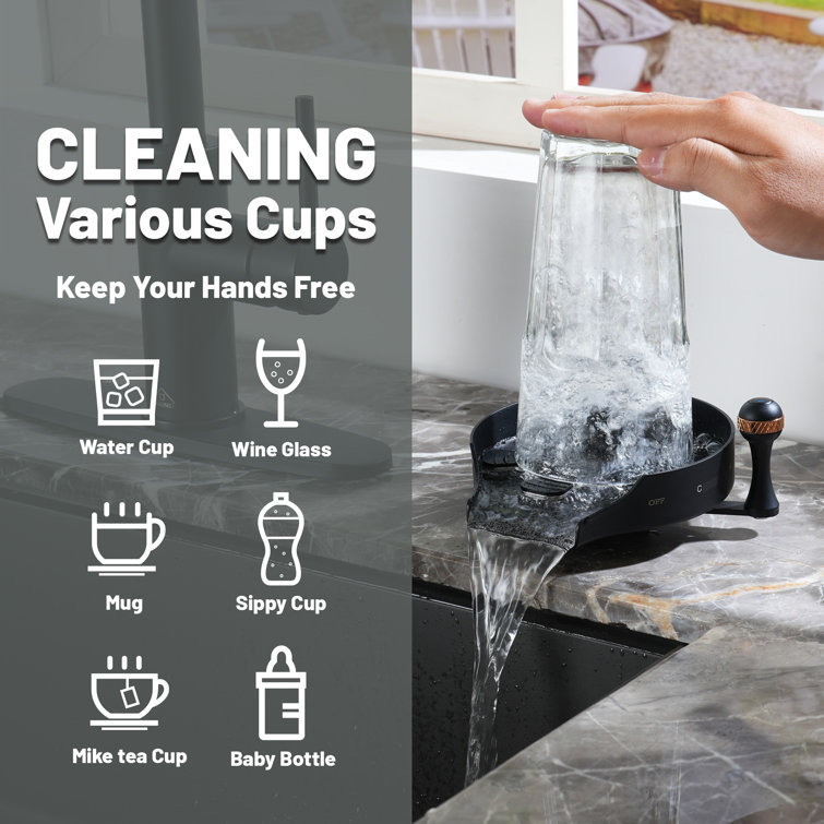 Matte Black Stainless Steel Kitchen Sink Glass Rinser