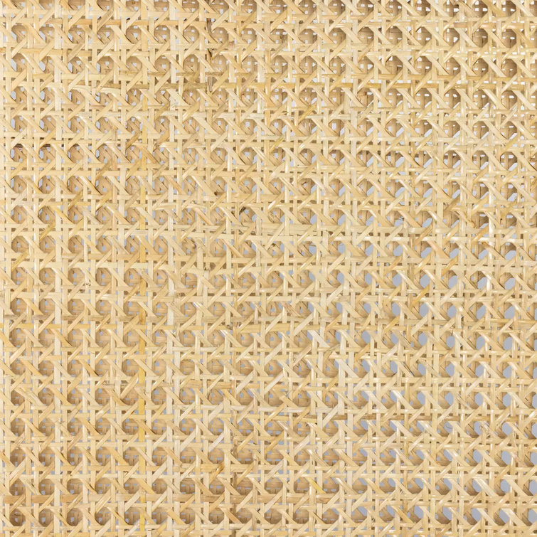 Natural Cane and Wood Upholstered Side Chair