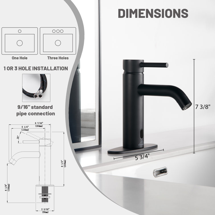 Matte Black Stainless Steel Touchless Bathroom Sink Faucet
