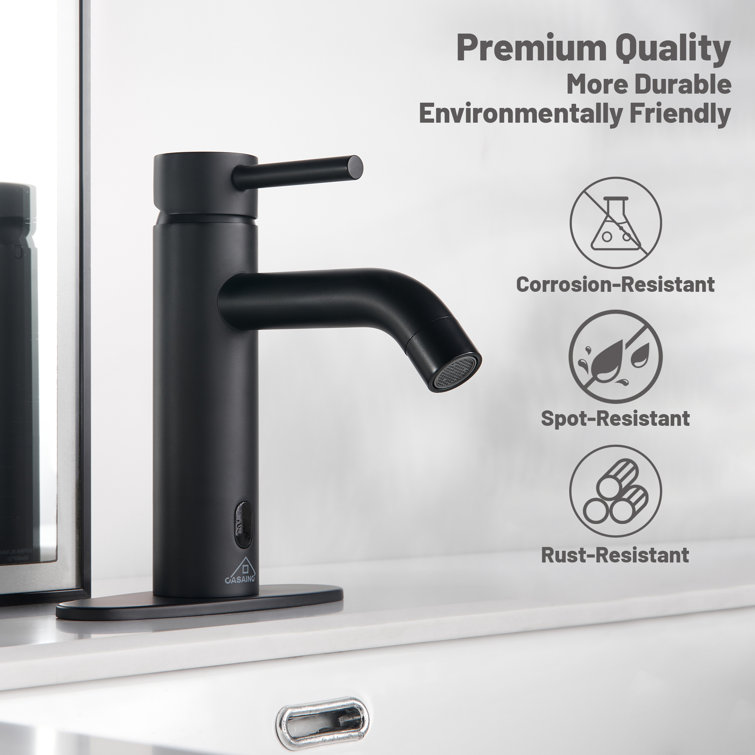 Matte Black Stainless Steel Touchless Bathroom Sink Faucet