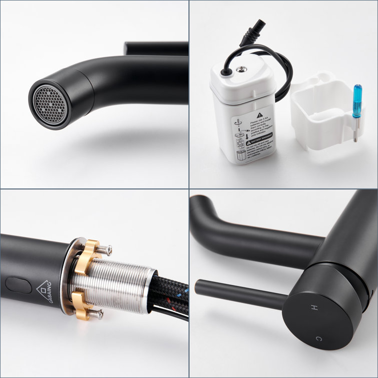 Matte Black Stainless Steel Touchless Bathroom Sink Faucet
