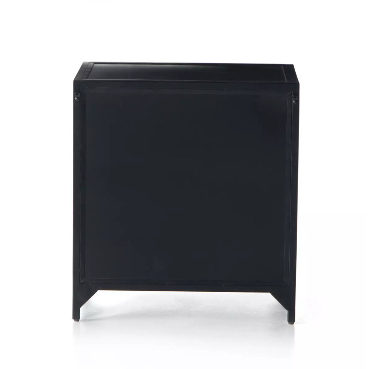 Belmont Industrial Black Iron 3-Drawer Nightstand