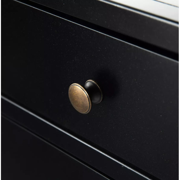 Belmont Industrial Black Iron 3-Drawer Nightstand