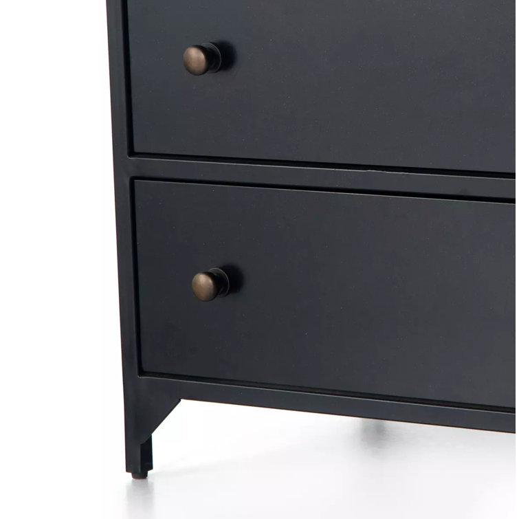 Belmont Industrial Black Iron 3-Drawer Nightstand