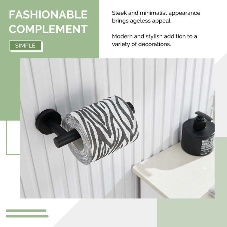 Matte Black Stainless Steel Wall Mounted Toilet Paper Holder