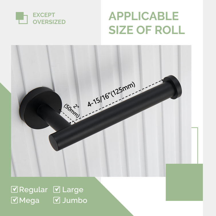 Matte Black Stainless Steel Wall Mounted Toilet Paper Holder