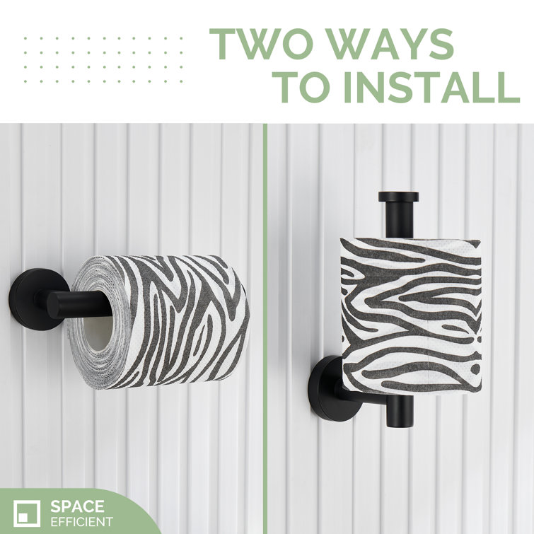 Matte Black Stainless Steel Wall Mounted Toilet Paper Holder