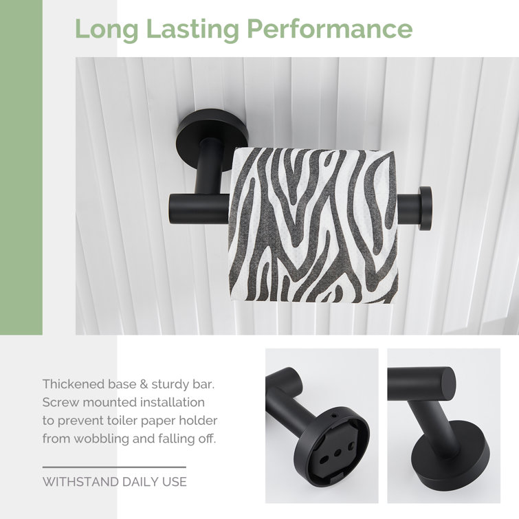 Matte Black Stainless Steel Wall Mounted Toilet Paper Holder