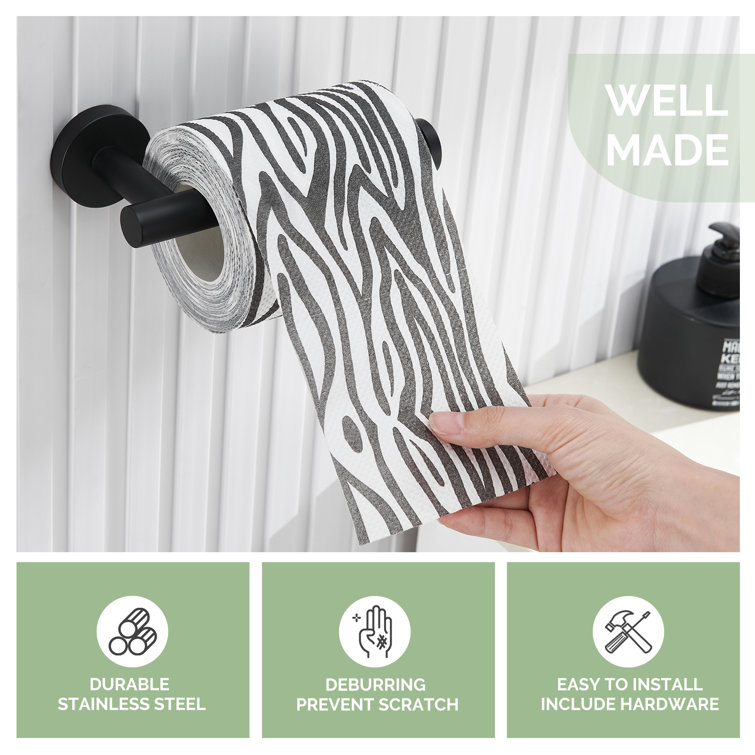 Matte Black Stainless Steel Wall Mounted Toilet Paper Holder