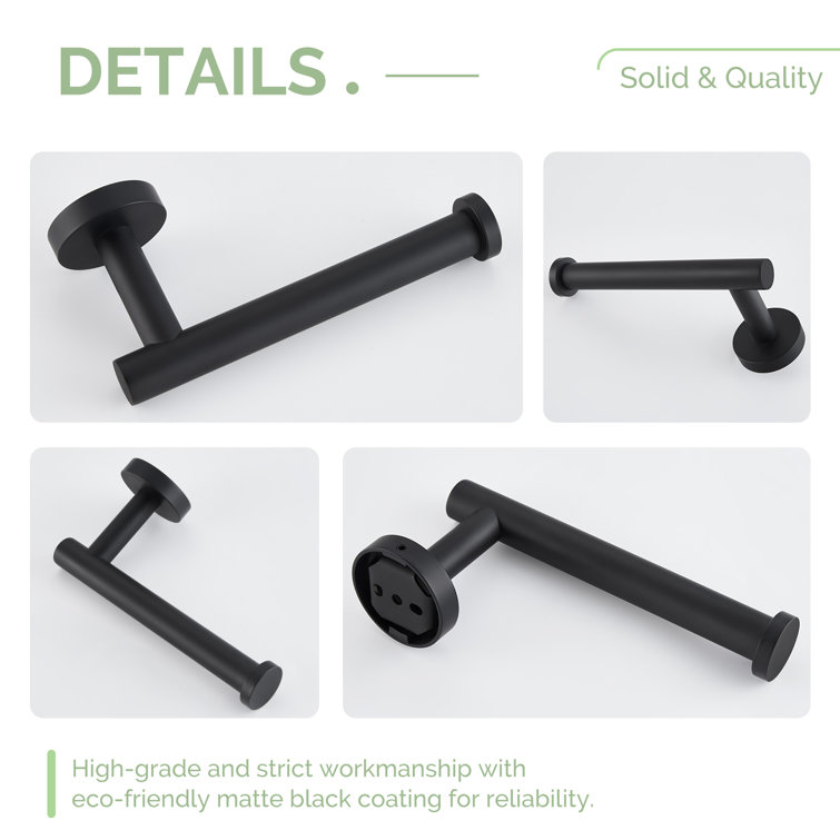 Matte Black Stainless Steel Wall Mounted Toilet Paper Holder