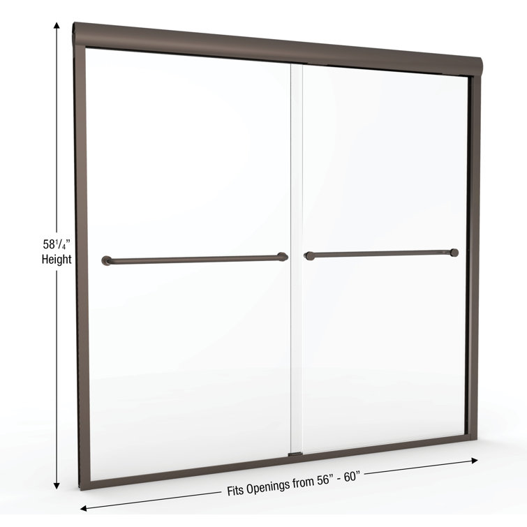 Celesta 60" Oil Rubbed Bronze Semi-Frameless Sliding Tub Door with Clear Glass