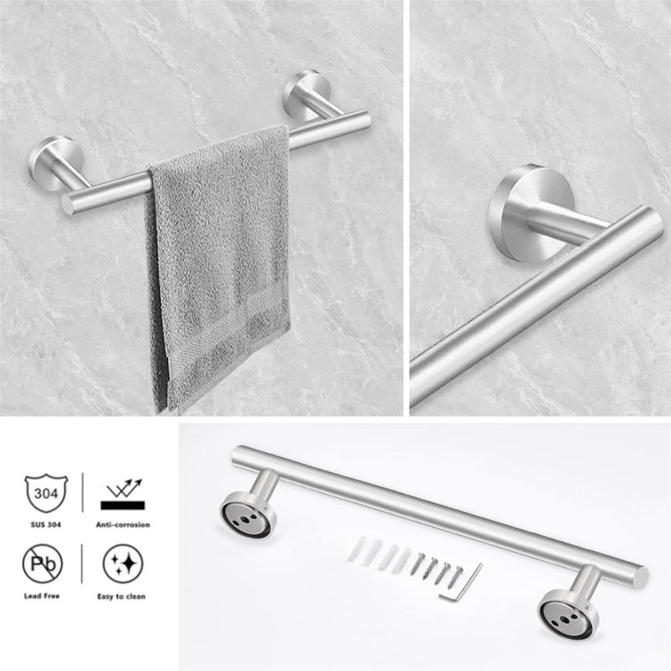 Brushed Nickel 8-Piece Stainless Steel Bathroom Hardware Set