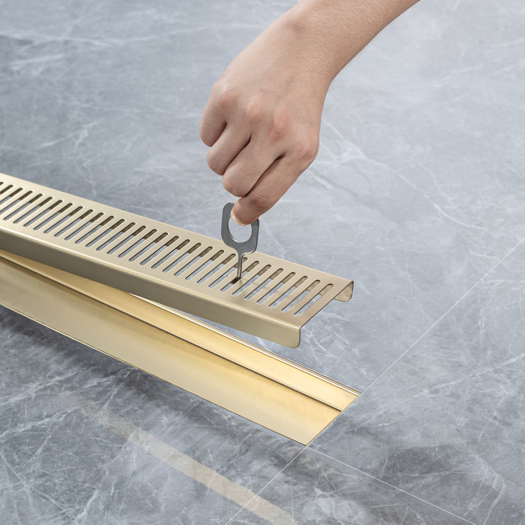 32'' Gold Stainless Steel Linear Shower Drain