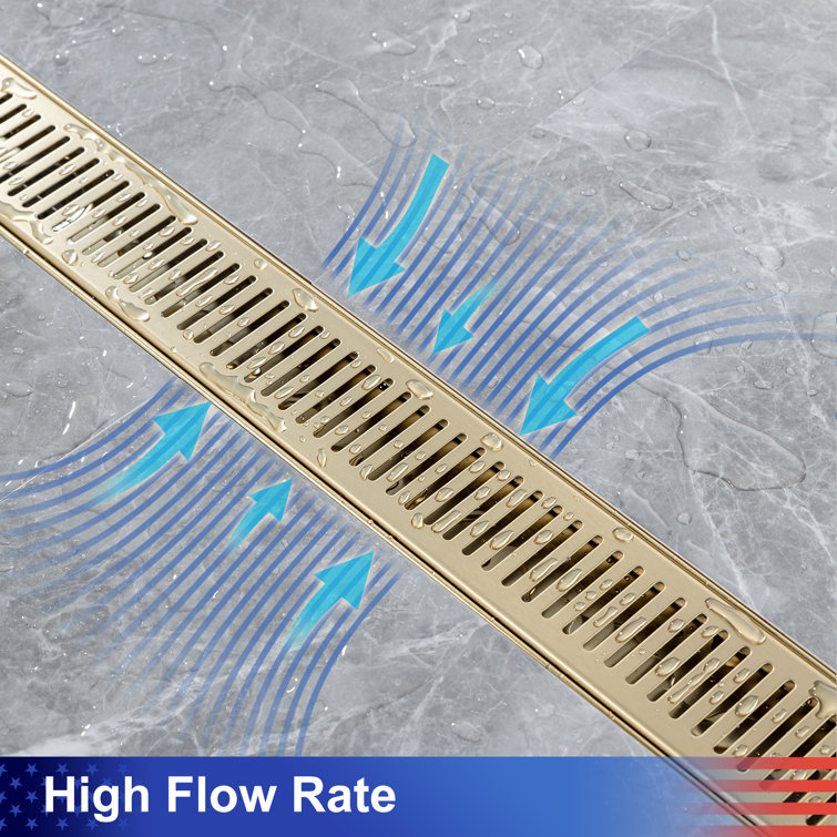 32'' Gold Stainless Steel Linear Shower Drain