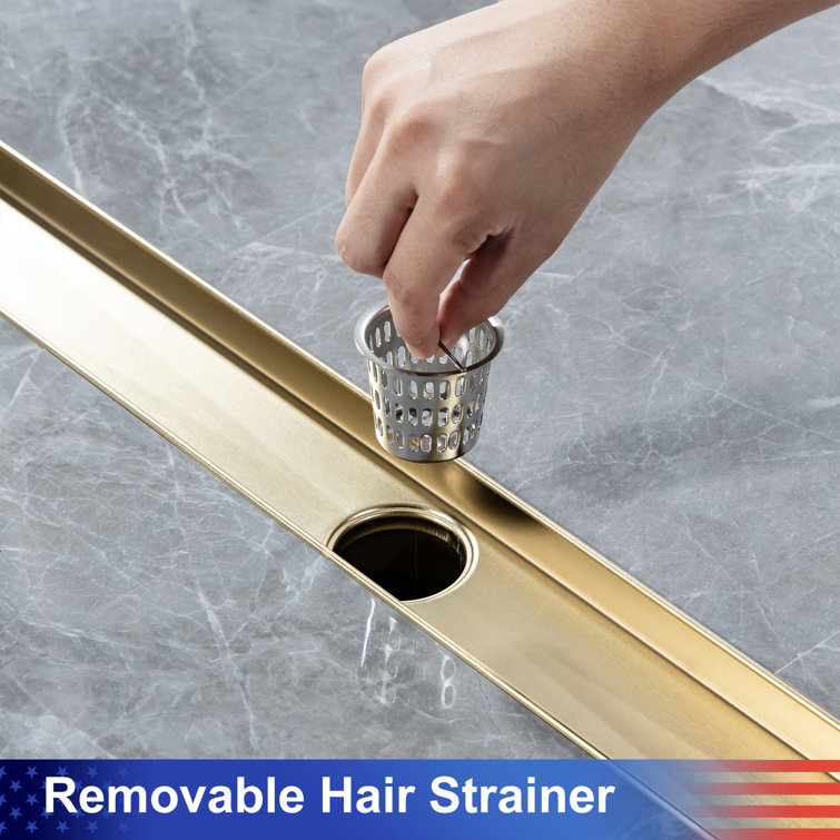 32'' Gold Stainless Steel Linear Shower Drain