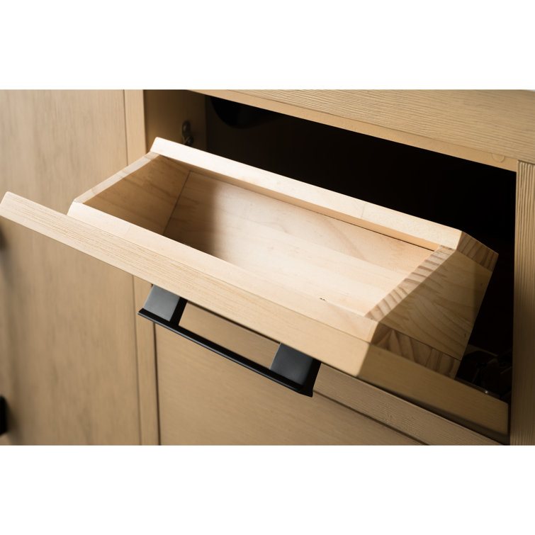 60" Natural Oak Double Sink Bathroom Vanity with Marble Top