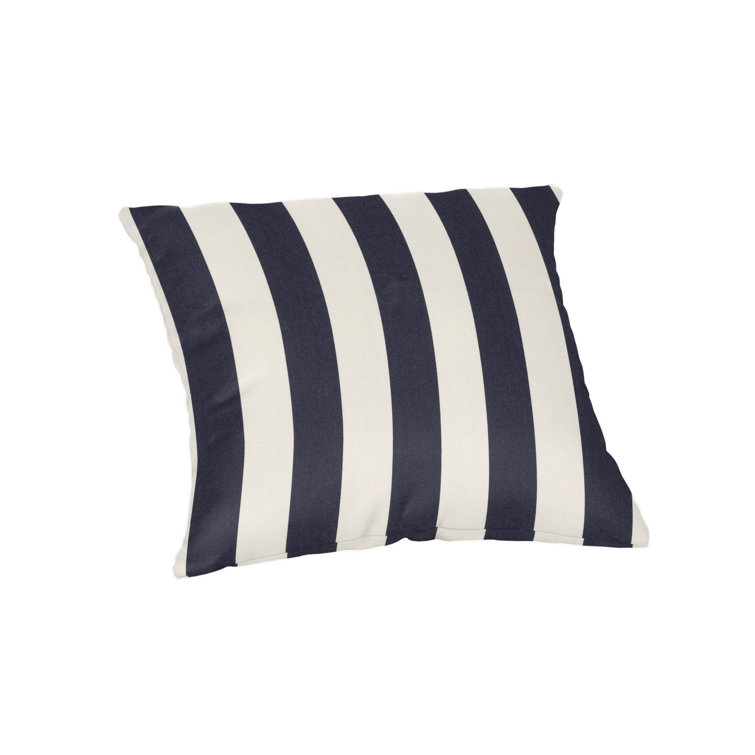 Maxim Navy Striped Sunbrella 20" Square Outdoor Pillow