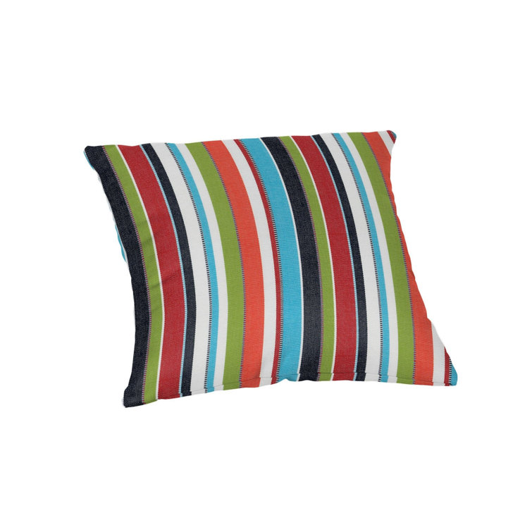 Colorful Striped Sunbrella 16" Square Outdoor Throw Pillow
