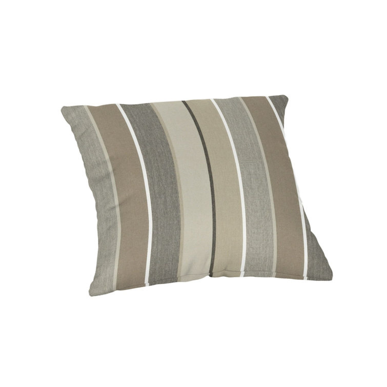 Milano Char Stripe Sunbrella® 15" Square Outdoor Throw Pillow