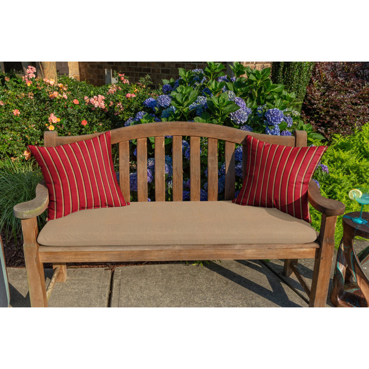 Harwood Crimson Red Sunbrella® Striped Square Outdoor Pillow