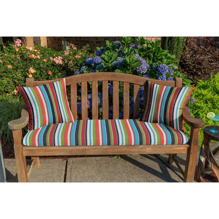Colorful Striped Sunbrella 16" Square Outdoor Throw Pillow