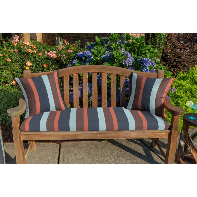 Gateway Mist Sunbrella® Striped Square Indoor/Outdoor Throw Pillow