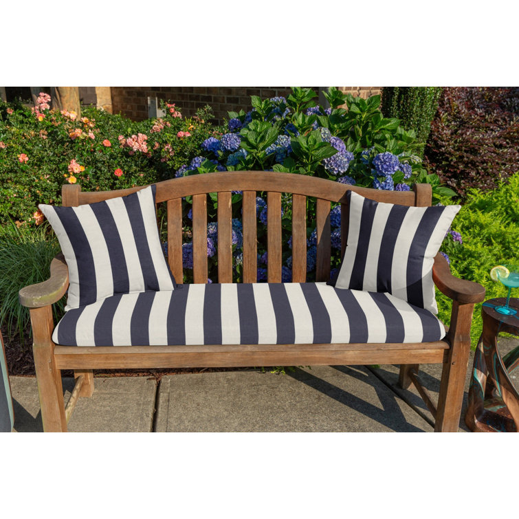 Maxim Navy and White Sunbrella® Square Outdoor Throw Pillow