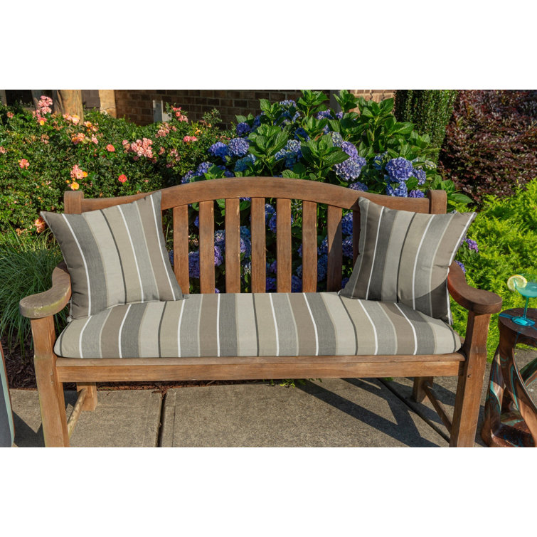 Milano Char Stripe Sunbrella® 15" Square Outdoor Throw Pillow