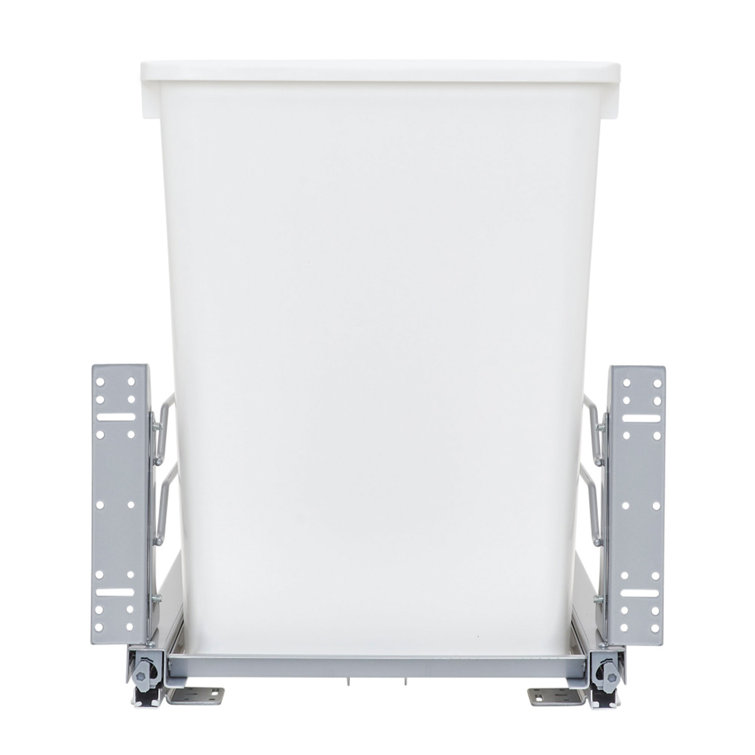White Double Pull-Out Trash Can with Soft-Close Slides