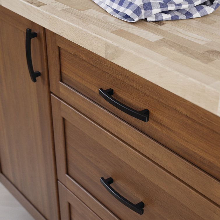 Soft Iron Modern Cabinet Pull with Mounting Hardware