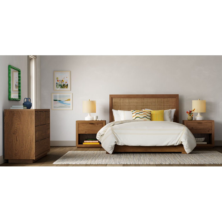 Green Hand-Painted Wavy Wood Wall Mirror