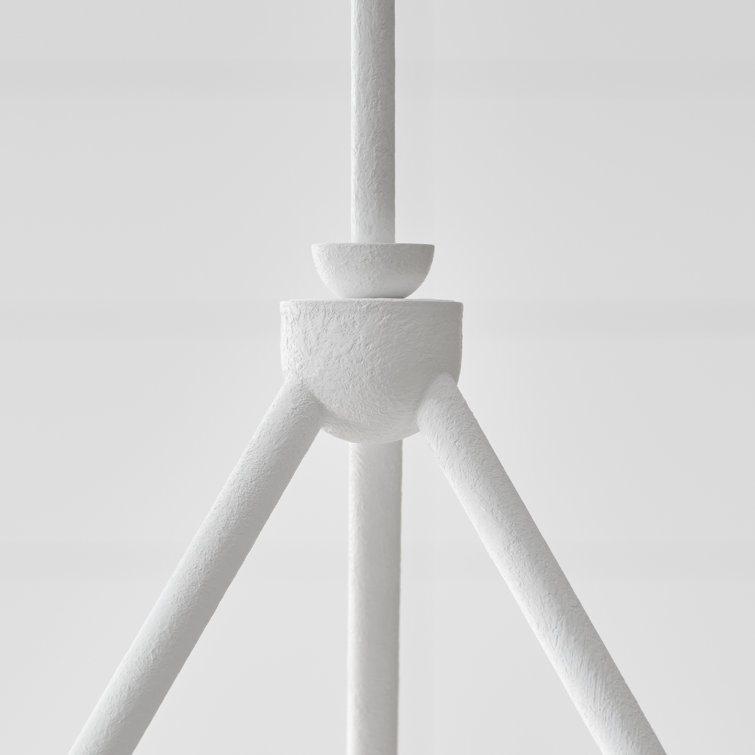 Beaunay White Cast Plaster 3-Light Chandelier