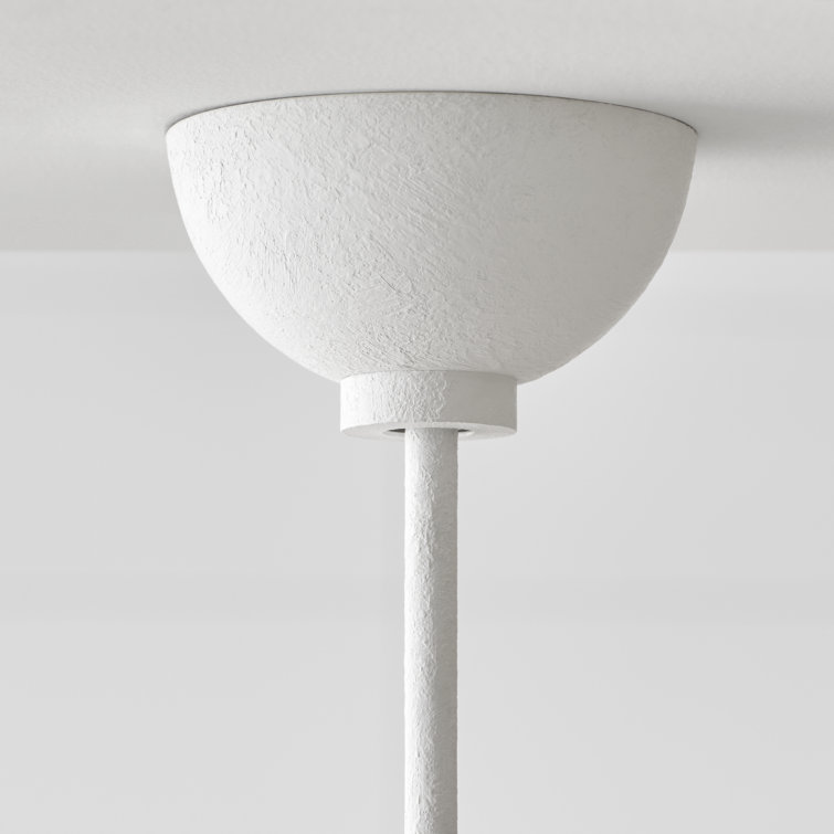 Beaunay White Cast Plaster 3-Light Chandelier