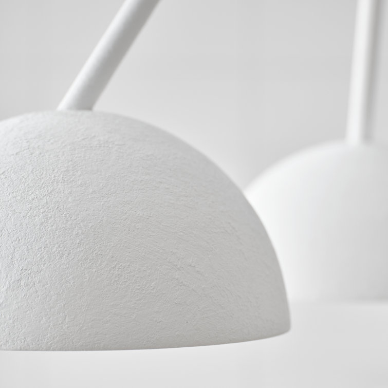 Beaunay White Cast Plaster 3-Light Chandelier