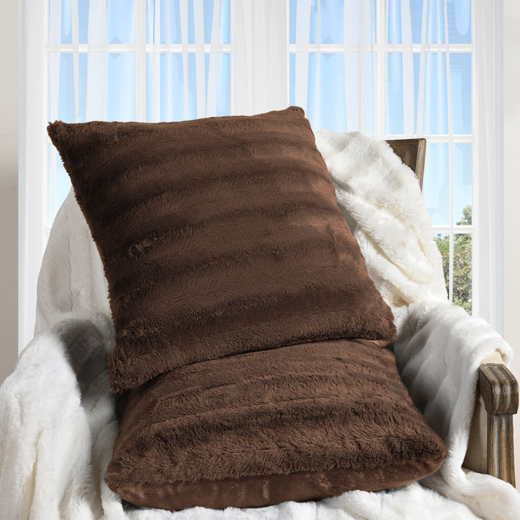 Faux Fur Throw Pillow (Set of 2)