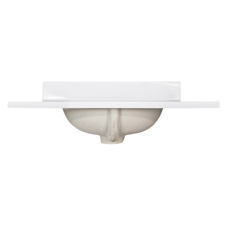 Solid White Cultured Marble 31-Inch Vanity Top with Backsplash