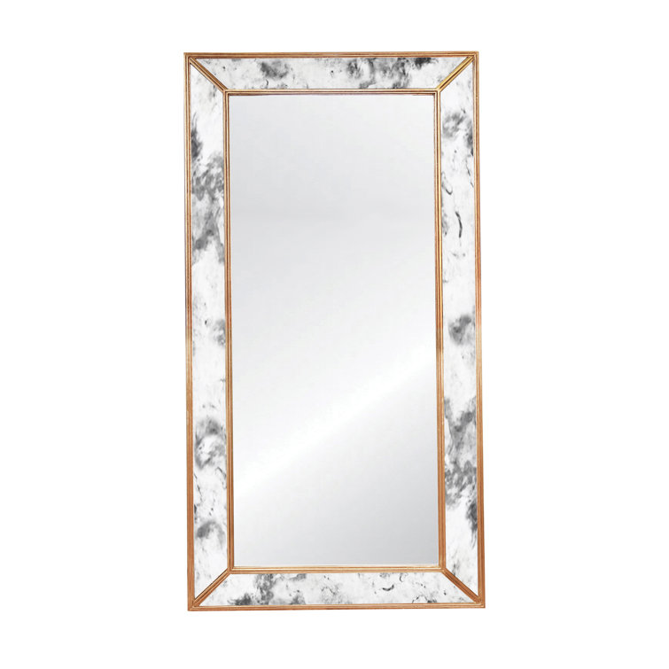 Dion Glam 30x60 Contemporary Wood Full Length Mirror in Gold