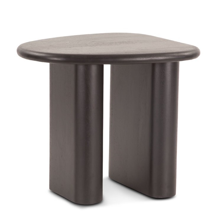 Oslo Black Mango Wood Triangular End Table
