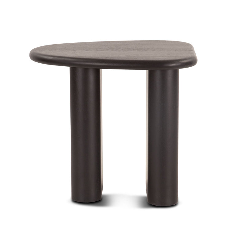 Oslo Black Mango Wood Triangular End Table