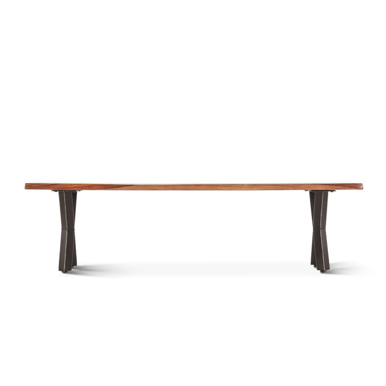 Elliston 68'' Sheesham Wood and Matte Black Iron Dining Bench