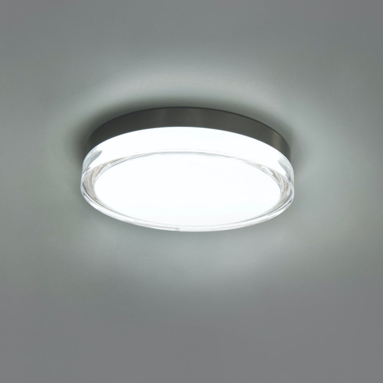 Pi Modern Black Aluminum LED Outdoor Flush Mount, 6.25"x2.5"
