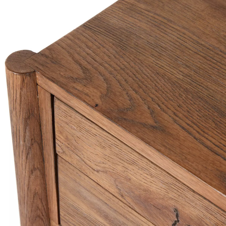Rustic Weathered Oak Writing Desk with Drawers