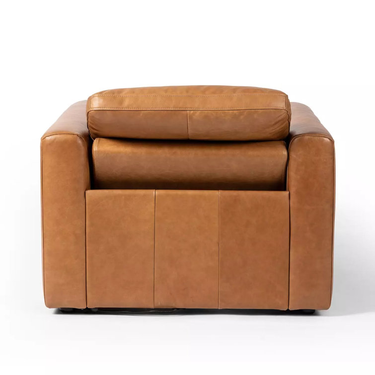 Sonoma Butterscotch Genuine Leather 2-Position Recliner Accent Chair