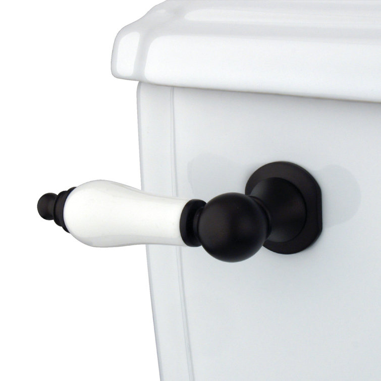 Victorian Matte Black and White Front Mount Toilet Tank Lever